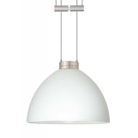 Besa Lighting Besa Pendant Brella Satin Nickel White 1x50W Halogen 1XA-467907-SN